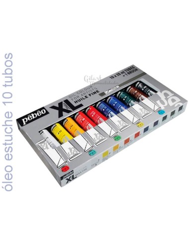 Kit Óleo Fino Pebeo XL 10 colores vibrantes con pincel