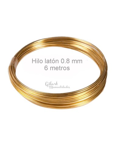 Hilo de latón 0,4 mm 20 m dorado brillante para fornituras, ideal para joyería.