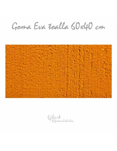 Goma Eva toalla 60x40 cm, en un hermoso tono amarillo, ideal para agregar un toque brillante a tus manualidades.