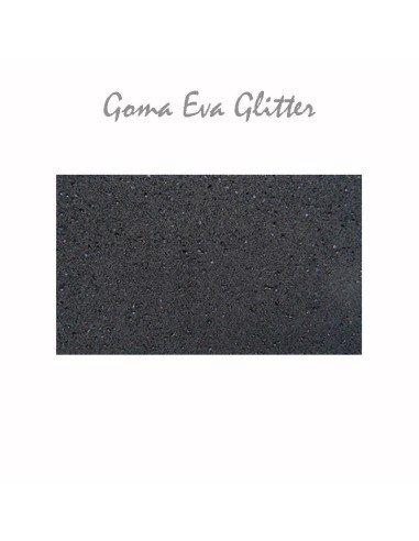 Goma Eva glitter suave, amarilla 60x40 cm, flexible, recortable y lavable.