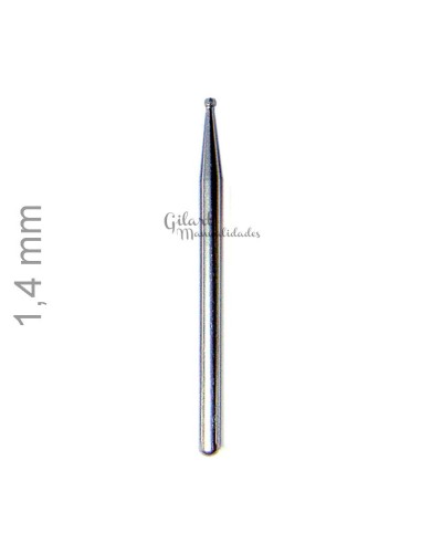 Punta de diamante 1,4 mm para pulido fino de vidrio y metales, máxima precisión.