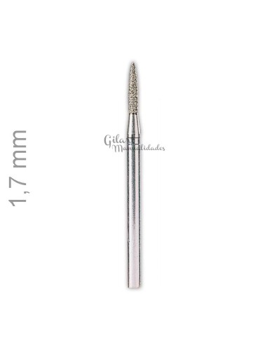 Punta de diamante lanza 1,7 mm: Pulido fino para vidrio y metales