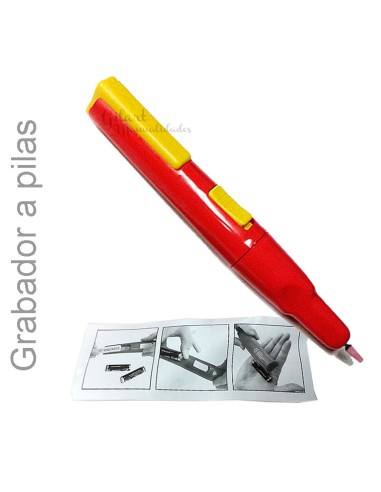 Grabador de Vidrio a Pilas Pebaro con punta de carborundo para trazos finos y precisos.