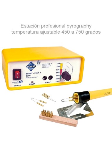 Estación de pirograbado Pebaro 0290, control de temperatura preciso.