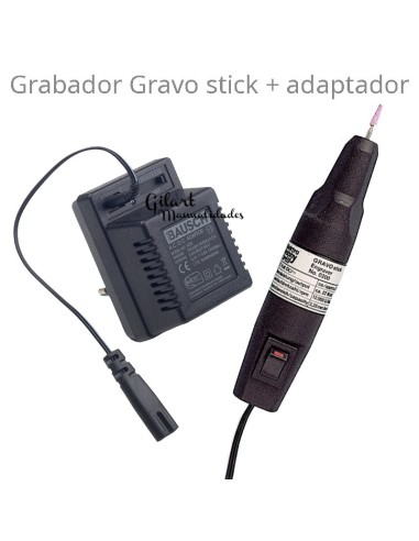 Grabador Gravo Stick 12 V para vidrio, madera y metal con 12.000 RPM.