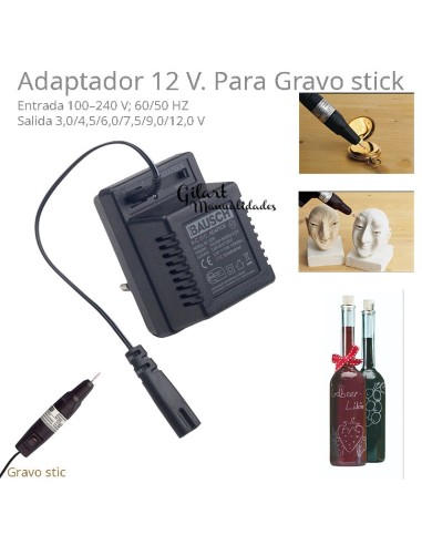 Adaptador de corriente 100-240 V para Grabador Gravo Stick 12 V.