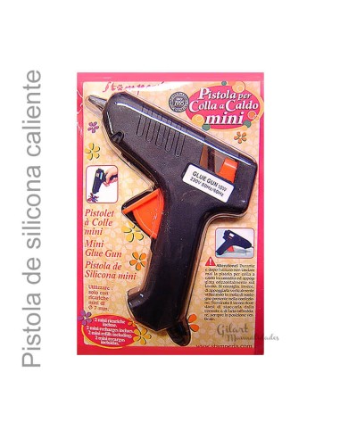 Pistola de Sílicona 10W Stamperia con 2 barras, ideal para manualidades precisas.