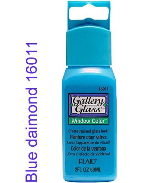 Gallery Glass 16011 Blue Daimod: Efecto vitral brillante.