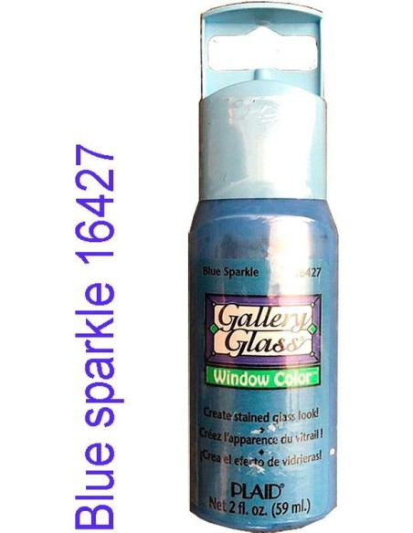 Gallery Glass Pintura Vidrio Blue Sperkle 16427, efecto vitral.
