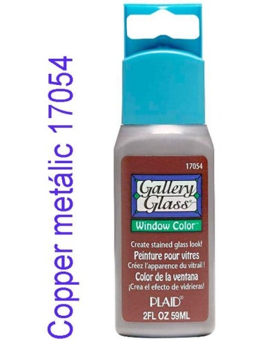 Gallery Glass Pintura Vidrio Cobre Metálico 17054, ideal para vitrales.