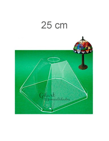 Pantalla Metacrilato Octogonal 25 cm para crear tu lámpara Tiffany personalizada.