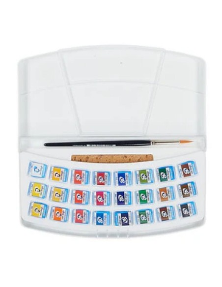 Set de acuarelas Van Gogh con 24 medias pastillas en estuche de plástico.