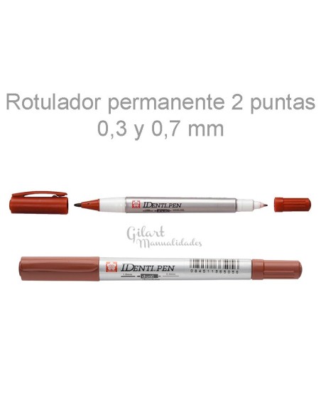 Sakura Identi Pen Pardo: Trazos terrosos, fijación segura.