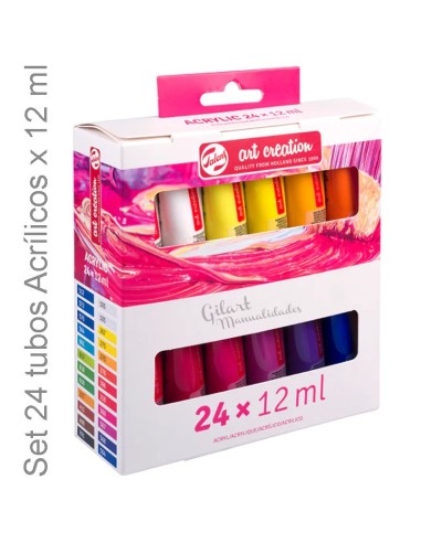 Set acrílico Talens Art Creation 12 x 12 ml (9021824M). Paleta básica, versátil y vibrante.