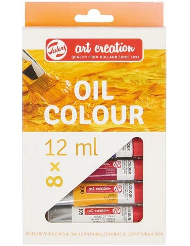 Talens Art Creation 9020108M - Set Óleo 8 tubos x 12 ml: Colores vibrantes