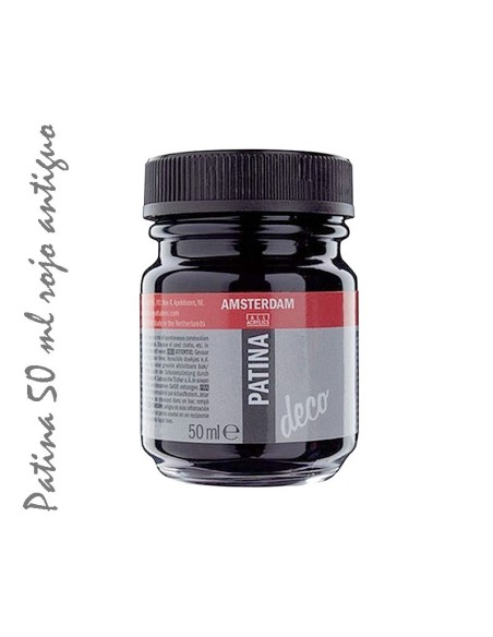 Pátina rojo antiguo 50 ml Ámsterdam Talens para un acabado envejecido único.