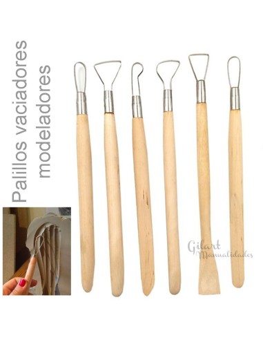 Palillos modelar Talens: diseño dual para vaciar y modelar barro.