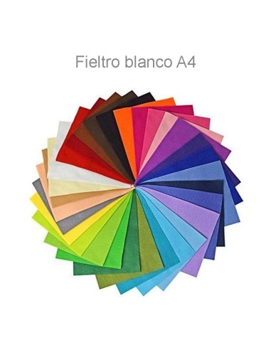 Fieltro A4 Blanco, calidad y suavidad para tus manualidades únicas.