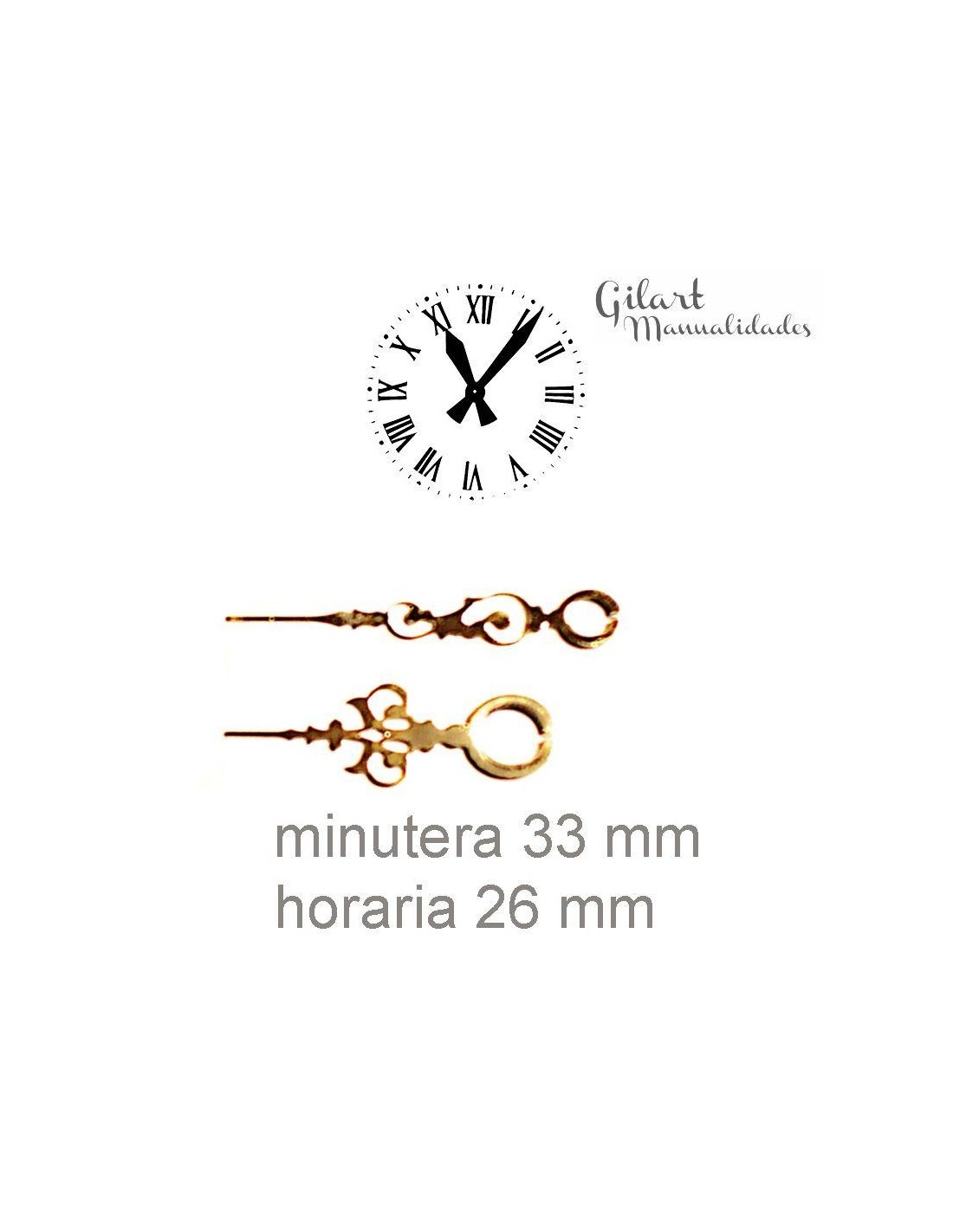 Comprar Agujas de Reloj Doradas de Aluminio Manualidades Gilart