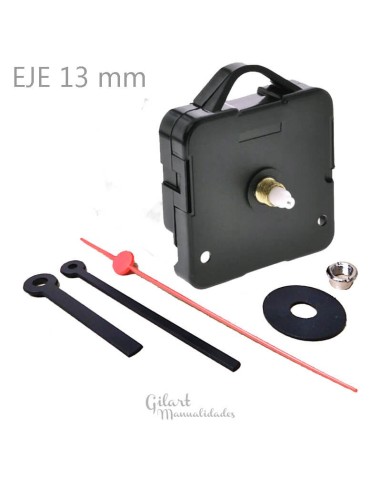 Mecanismo reloj cuarzo con eje de 13 mm, ideal para proyectos de relojería de tamaño compacto.