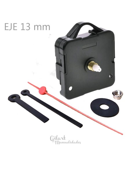 Mecanismo reloj cuarzo con eje de 13 mm, ideal para proyectos de relojería de tamaño compacto. Mecanismo reloj cuarzo con eje de 13 mm, ideal para proyectos de relojería de tamaño compacto.
