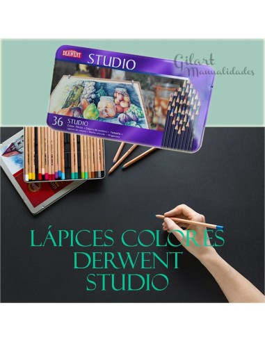 Lápices de colores Derwent Studio 36 unidades estuche metálico