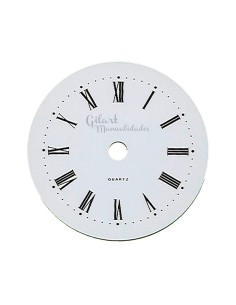 Esferas reloj blancas 85 mm, números romanos: precisión y elegancia.