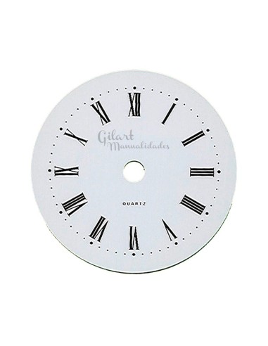 Esferas reloj blancas 85 mm, números romanos: precisión y elegancia.