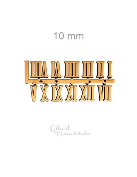 Números romanos para relojes dorados adhesivos 10 mm: precisión y elegancia en miniatura.