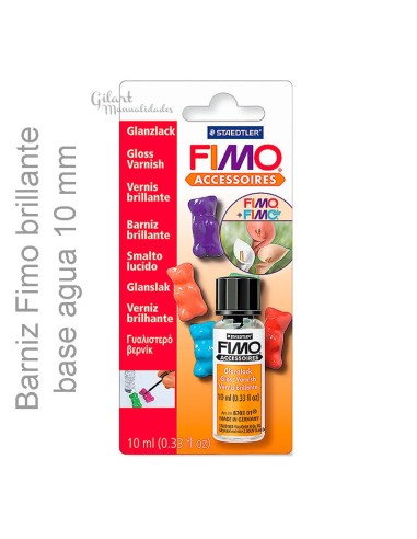 Barniz fimo brillante base agua 10 ml ideal para acabados en proyectos creativos.