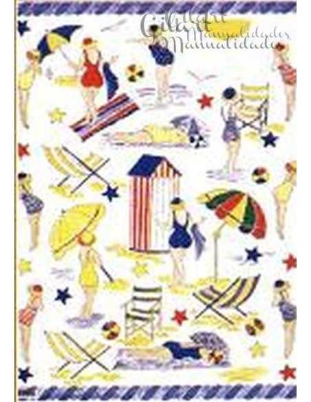 Comprar papel decoupage señoras playa 21x30 cm Manualidades | Gilart