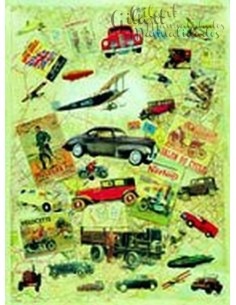 Papel decoupage Coches vintage 21x30 cm para tus proyectos creativos.