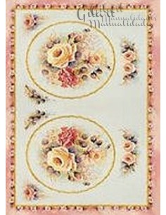 Papel decoupage óvalos con flores 21x30: da un toque floral y único a tus manualidades.