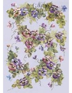 Papel decoupage Hiedra y flores 21x30 cm para decorar con encanto botánico.