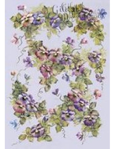 Papel decoupage Hiedra y flores 21x30 cm para decorar con encanto botánico.