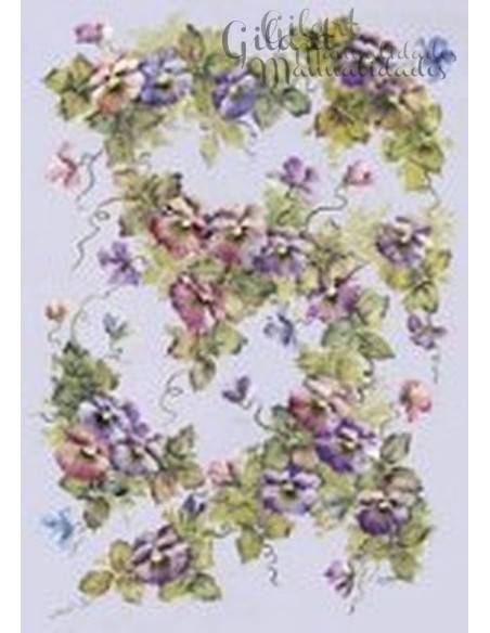 Papel decoupage Hiedra y flores 21x30 cm para decorar con encanto botánico. Papel decoupage Hiedra y flores 21x30 cm para decorar con encanto botánico.