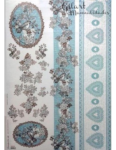 Papel decoupage Stamperia DFG371 50x70 cm para tus proyectos creativos.