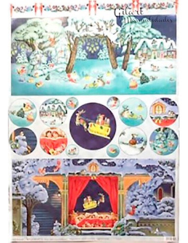 Papel decoupage Calambour Navidad 50x70 cm cal 290 para tus creaciones.