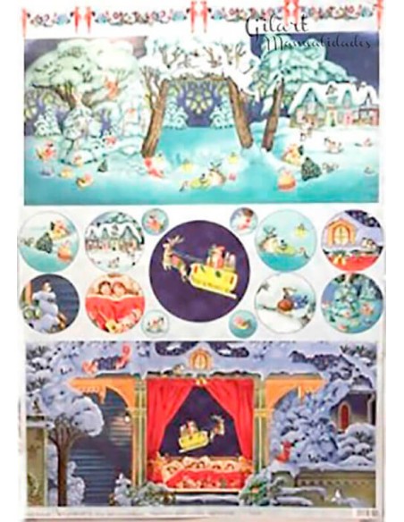 Papel decoupage Calambour Navidad 50x70 cm cal 290 para tus creaciones. Papel decoupage Calambour Navidad 50x70 cm cal 290 para tus creaciones.