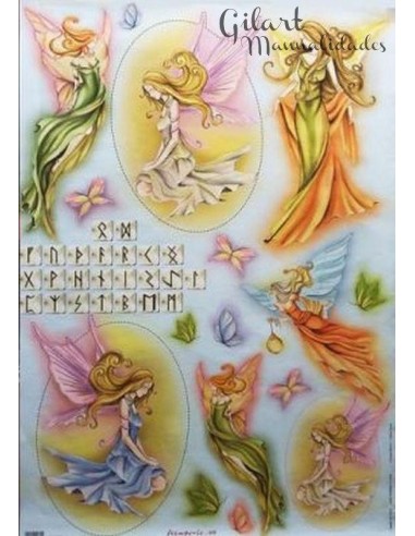 Papel decoupage Stamperia DFG308 con patrón decorativo (50x70 cm).