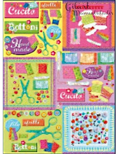 Papel decoupage Stamperia DFG380 con patrón decorativo (50x70 cm).