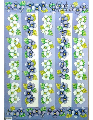 Papel decoupage Diseño Flores 50x70 cm 80 g para tus proyectos de arte y decoración.