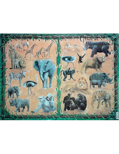 Papel Decoupage Diseño Animales selva 50x70 cm para tus creaciones.