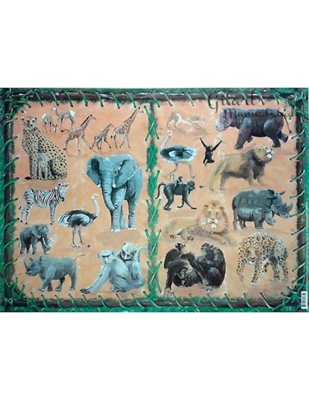 Papel Decoupage Diseño Animales selva 50x70 cm para tus creaciones.