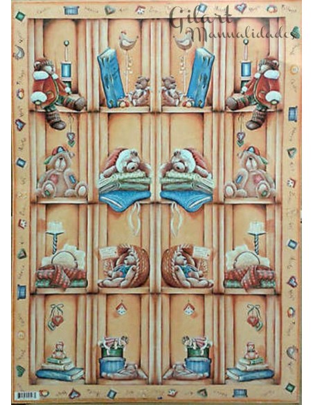 Papel Decoupage Diseño Ositos 50x70 cm. Ideal para proyectos infantiles y tiernos. Papel Decoupage Diseño Ositos 50x70 cm. Ideal para proyectos infantiles y tiernos.