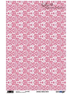 Papel Cartonaje For You, Arabesco Rosa 120 g (32x48.3 cm) PFY-456 para tus diseños.