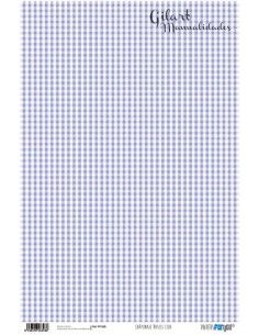 Papel Cartonaje For You, Cuadros Azules 120 g (32x48.3 cm) PFY-348 para tus creaciones.