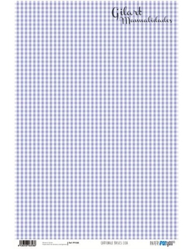 Papel Cartonaje For You, Cuadros Azules 120 g (32x48.3 cm) PFY-348 para tus creaciones.