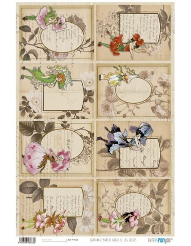 Papel Cartonaje For You, Hadas Flores (32x48.3 cm) PFY-663 para tus manualidades