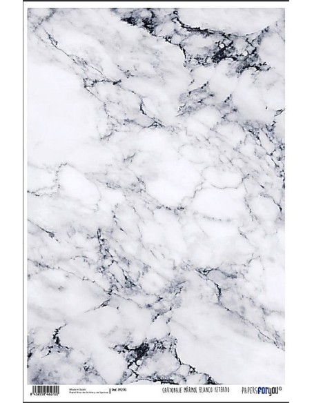 Papel Cartonaje For You 120 g (32x48.3 cm) Mármol Blanco para tus proyectos.